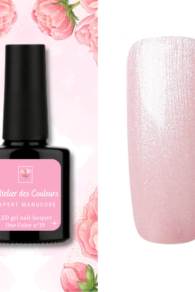 Aquarelle Scintillante - Vernis semi permanent naturel rose pailleté