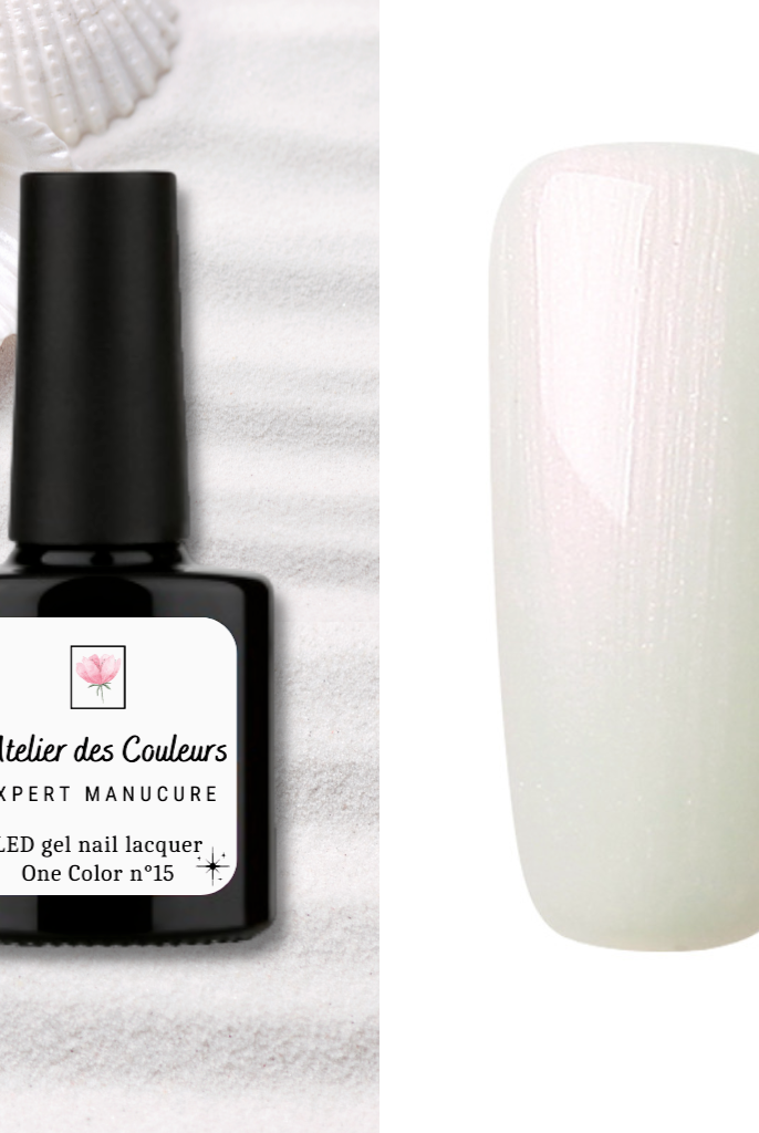 Blanc Perlé - Vernis semi permanent naturel blanc nacré pailleté