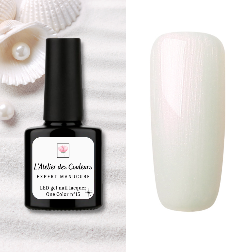 Blanc Perlé - Vernis semi permanent naturel blanc nacré pailleté