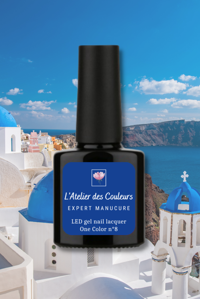 Bleu Santorini - Vernis semi permanent naturel bleu roi