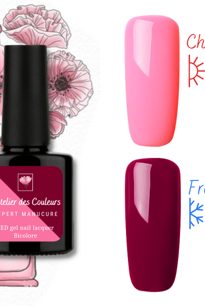 Eau de Rose - Vernis semi permanent rose et bordeaux – vernis qui change de couleur