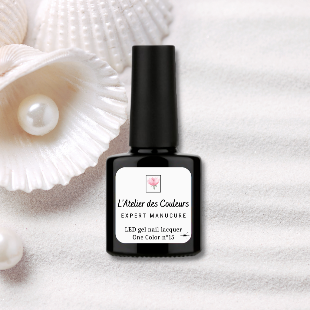 Blanc Perlé - Vernis semi permanent naturel blanc nacré pailleté