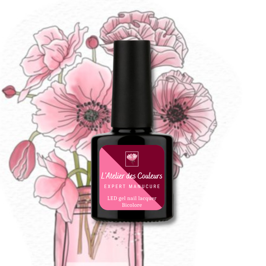 Eau de Rose - Vernis semi permanent rose clair et bordeaux profond – vernis qui change de couleur